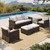 Patio Furniture Set, 5 Pieces Outdoor Wicker Furniture, All Weather Rattan Patio Conversation Set, Deep Seating Outdoor Sofa Sets for Lawn Deck Backyard, Brown/Beige Patio Furniture Set, 5 Pieces Outdoor Wicker Furniture, All Weather Rattan Patio Conversation Set, Deep Seating Outdoor Sofa Sets for Lawn Deck Backyard, Brown/Beige