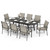 Extendable Patio Table and Chairs Set for 8, 9 Pieces Outdoor Dining Sets, 61"-84" Rectangular Metal Table with Chairs for Deck Lawn Garden Porch Extendable Patio Table and Chairs Set for 8, 9 Pieces Outdoor Dining Sets, 61"-84" Rectangular Metal Table with Chairs for Deck Lawn Garden Porch