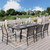 9 Pieces Patio Dining Set, Outdoor Table Chairs Set for 8, 8 x Brown Dining Chair and 1 x Extendable Metal Dining Table for Patio Garden Porch Deck 9 Pieces Patio Dining Set, Outdoor Table Chairs Set for 8, 8 x Brown Dining Chair and 1 x Extendable Metal Dining Table for Patio Garden Porch Deck