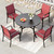5 Pieces Patio Dining Set, Patio Table and Chairs Set for 4, 4 x Red Textilene Dining Chair and 42" Metal Round Table for Lawn Garden Backyard Deck 5 Pieces Patio Dining Set, Patio Table and Chairs Set for 4, 4 x Red Textilene Dining Chair and 42" Metal Round Table for Lawn Garden Backyard Deck
