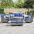 Patio Furniture Set with 42.5" Fire Pit Table-6 Pieces All Weather Wicker Outdoor Furniture with High Back Swivel Patio Chairs Set of 2 Outdoor Couch for Deck Balcony Backyard Blue/Gray Patio Furniture Set with 42.5" Fire Pit Table-6 Pieces All Weather Wicker Outdoor Furniture with High Back Swivel Patio Chairs Set of 2 Outdoor Couch for Deck Balcony Backyard Blue/Gray