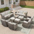 10 Piece Patio Furniture Set-High Back Outdoor Furniture Set Sectional Sofa with Wicker Swivel Patio Chairs,Comfy Cushions Ottomans for Porch Balcony Patio Deck Grey/Beige 10 Piece Patio Furniture Set-High Back Outdoor Furniture Set Sectional Sofa with Wicker Swivel Patio Chairs,Comfy Cushions Ottomans for Porch Balcony Patio Deck Grey/Beige