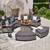 8 Piece Outdoor Patio Furniture Set, Half-Moon Curved Sectional Set with Wood Armrests, Patio Conversation Set, 2 Half-Moon Ottomans, Round Table & Side Table (Grey) 8 Piece Outdoor Patio Furniture Set, Half-Moon Curved Sectional Set with Wood Armrests, Patio Conversation Set, 2 Half-Moon Ottomans, Round Table & Side Table (Grey)