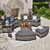 8 Piece Outdoor Patio Furniture Set, Half-Moon Curved Sectional Set with Wood Armrests, Patio Conversation Set, 2 Half-Moon Ottomans,Coffee & Side Tables (Grey) 8 Piece Outdoor Patio Furniture Set, Half-Moon Curved Sectional Set with Wood Armrests, Patio Conversation Set, 2 Half-Moon Ottomans,Coffee & Side Tables (Grey)