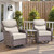 Luxury 6" Thick Cushioned Outdoor Swivel Rocker Patio Chairs with Side Table, High Back Wicker Furniture Set with Ergonomic Zone Back, Conversation Glider Set for Deck Porch - Brown+Beige Luxury 6" Thick Cushioned Outdoor Swivel Rocker Patio Chairs with Side Table, High Back Wicker Furniture Set with Ergonomic Zone Back, Conversation Glider Set for Deck Porch - Brown+Beige
