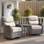 Luxury 6" Thick Cushioned Outdoor Swivel Rocker Patio Chairs with Side Table, High Back Wicker Furniture Set with Ergonomic Zone Back, Conversation Glider Set for Deck Porch - Grey+Beige Luxury 6" Thick Cushioned Outdoor Swivel Rocker Patio Chairs with Side Table, High Back Wicker Furniture Set with Ergonomic Zone Back, Conversation Glider Set for Deck Porch - Grey+Beige