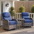 Luxury 6" Thick Cushioned Outdoor Swivel Rocker Patio Chairs with Side Table, High Back Wicker Furniture Set with Ergonomic Zone Back, Conversation Glider Set for Deck Porch - Grey+Blue Luxury 6" Thick Cushioned Outdoor Swivel Rocker Patio Chairs with Side Table, High Back Wicker Furniture Set with Ergonomic Zone Back, Conversation Glider Set for Deck Porch - Grey+Blue