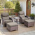 Luxury 6" Thick Cushioned 5 Pieces Patio Furniture Set with 2 Ottomans, Wicker Outdoor Conversation Set with High Back Swivel Rocker Patio Chairs for Deck Porch Yard and Poolside - Brown+Grey Luxury 6" Thick Cushioned 5 Pieces Patio Furniture Set with 2 Ottomans, Wicker Outdoor Conversation Set with High Back Swivel Rocker Patio Chairs for Deck Porch Yard and Poolside - Brown+Grey