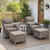 Luxury 6" Thick Cushioned 5 Pieces Patio Furniture Set with 2 Ottomans, Wicker Outdoor Conversation Set with High Back Swivel Rocker Patio Chairs for Deck Porch Yard and Poolside - Grey+Grey Luxury 6" Thick Cushioned 5 Pieces Patio Furniture Set with 2 Ottomans, Wicker Outdoor Conversation Set with High Back Swivel Rocker Patio Chairs for Deck Porch Yard and Poolside - Grey+Grey