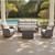Luxury 6" Thick Cushioned 5 Pieces Patio Furniture Set with Fire Pit Table, Wicker Outdoor Conversation Set with High Back Swivel Rocker Chairs for Deck Porch Yard and Poolside - Brown+Beige Luxury 6" Thick Cushioned 5 Pieces Patio Furniture Set with Fire Pit Table, Wicker Outdoor Conversation Set with High Back Swivel Rocker Chairs for Deck Porch Yard and Poolside - Brown+Beige