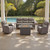 Luxury 6" Thick Cushioned 5 Pieces Patio Furniture Set with Fire Pit Table, Wicker Outdoor Conversation Set with High Back Swivel Rocker Chairs for Deck Porch Yard and Poolside - Brown+Grey Luxury 6" Thick Cushioned 5 Pieces Patio Furniture Set with Fire Pit Table, Wicker Outdoor Conversation Set with High Back Swivel Rocker Chairs for Deck Porch Yard and Poolside - Brown+Grey