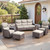 Luxury 6" Thick Cushioned 6 Pieces Patio Furniture Set with Outdoor Couch, Wicker Outdoor Conversation Set with High Back Swivel Rocker Chairs for Deck Porch Yard and Poolside - Brown+Beige Luxury 6" Thick Cushioned 6 Pieces Patio Furniture Set with Outdoor Couch, Wicker Outdoor Conversation Set with High Back Swivel Rocker Chairs for Deck Porch Yard and Poolside - Brown+Beige