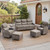 Luxury 6" Thick Cushioned 6 Pieces Patio Furniture Set with Outdoor Couch, Wicker Outdoor Conversation Set with High Back Swivel Rocker Chairs for Deck Porch Yard and Poolside - Grey+Grey Luxury 6" Thick Cushioned 6 Pieces Patio Furniture Set with Outdoor Couch, Wicker Outdoor Conversation Set with High Back Swivel Rocker Chairs for Deck Porch Yard and Poolside - Grey+Grey