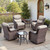 Luxury 6" Thick Cushioned Outdoor Swivel Rocker Patio Chairs Set of 4 with Side Table, High Back Wicker Furniture Set with Ergonomic Zone Back, Conversation Set for Deck Porch - Brown+Blue Luxury 6" Thick Cushioned Outdoor Swivel Rocker Patio Chairs Set of 4 with Side Table, High Back Wicker Furniture Set with Ergonomic Zone Back, Conversation Set for Deck Porch - Brown+Blue