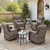 Luxury 6" Thick Cushioned Outdoor Swivel Rocker Patio Chairs Set of 4 with Side Table, High Back Wicker Furniture Set with Ergonomic Zone Back, Conversation Set for Deck Porch - Grey+Grey Luxury 6" Thick Cushioned Outdoor Swivel Rocker Patio Chairs Set of 4 with Side Table, High Back Wicker Furniture Set with Ergonomic Zone Back, Conversation Set for Deck Porch - Grey+Grey