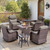 Luxury 6" Thick Cushioned Outdoor Swivel Rocker Chairs Set of 4 with Fire Pit Table, High Back Wicker Patio Furniture Set with Ergonomic Zone Back, Conversation Set for Deck Porch - Brown+Grey Luxury 6" Thick Cushioned Outdoor Swivel Rocker Chairs Set of 4 with Fire Pit Table, High Back Wicker Patio Furniture Set with Ergonomic Zone Back, Conversation Set for Deck Porch - Brown+Grey