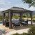 Outdoor Patio Gazebo 10 x 13, Heavy Duty Metal Frame Canopy Tent with Double Roof & Mosquito Netting for Deck Backyard Lawn Garden, Gray Outdoor Patio Gazebo 10 x 13, Heavy Duty Metal Frame Canopy Tent with Double Roof & Mosquito Netting for Deck Backyard Lawn Garden, Gray