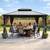 10' x 14' Hardtop Gazebo, Aluminum Frame with Galvanized Steel Double Roof, Outdoor Permanent Pavilion with Curtains and Netting for Patio, Backyard, Deck, Lawn (Brown) 10' x 14' Hardtop Gazebo, Aluminum Frame with Galvanized Steel Double Roof, Outdoor Permanent Pavilion with Curtains and Netting for Patio, Backyard, Deck, Lawn (Brown)