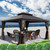 Hardtop Aluminum Permanent Gazebo with a Mosquito Net and Privacy Sidewalls (Alexander 12'x14' (Brown) Hardtop Aluminum Permanent Gazebo with a Mosquito Net and Privacy Sidewalls (Alexander 12'x14' (Brown)