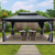 12' x 16' Hardtop Gazebo, Aluminum Frame with Galvanized Steel Double Roof, Outdoor Permanent Pavilion with Curtains and Netting for Patio, Backyard, Deck, Lawn (Gray) 12' x 16' Hardtop Gazebo, Aluminum Frame with Galvanized Steel Double Roof, Outdoor Permanent Pavilion with Curtains and Netting for Patio, Backyard, Deck, Lawn (Gray)