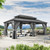 12' X 20' Hardtop Gazebo, Aluminum Outdoor Gazebo with Galvanized Steel Double Roof, Patio Permanent Metal Pavilion with Netting, for Garden, Deck, Grey, Square Foundation 12' X 20' Hardtop Gazebo, Aluminum Outdoor Gazebo with Galvanized Steel Double Roof, Patio Permanent Metal Pavilion with Netting, for Garden, Deck, Grey, Square Foundation