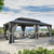 14' X 24' Hardtop Gazebo with Drainage System, Aluminum Outdoor Gazebo with Galvanized Steel Double Roof, Patio Permanent Metal Pavilion with Netting, for Garden, Deck, Grey 14' X 24' Hardtop Gazebo with Drainage System, Aluminum Outdoor Gazebo with Galvanized Steel Double Roof, Patio Permanent Metal Pavilion with Netting, for Garden, Deck, Grey