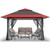 11x11 Pop Up Gazebo, Patented One Push Outoor Canopy Tent with Wheeled STO-N-Go Cover Bag, Pop Up Canopy with Netting for Patio, Backyard (11x11, Red &Grey) 11x11 Pop Up Gazebo, Patented One Push Outoor Canopy Tent with Wheeled STO-N-Go Cover Bag, Pop Up Canopy with Netting for Patio, Backyard (11x11, Red &Grey)