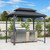 6' X 9' Hardtop Grill Gazebo for Barbecue Patio Permanent Metal Double Roof with Ceiling Hook and Shelves Outdoor Aluminum Sun Shade BBQ Gazebo 6' X 9' Hardtop Grill Gazebo for Barbecue Patio Permanent Metal Double Roof with Ceiling Hook and Shelves Outdoor Aluminum Sun Shade BBQ Gazebo
