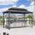 6.5' X 12' Hardtop Grill Gazebo for Patio Permanent Aluminum Barbeque Shelter with Ceiling Hook and Shelves Double Tiered Grey Outdoor BBQ Gazebo 6.5' X 12' Hardtop Grill Gazebo for Patio Permanent Aluminum Barbeque Shelter with Ceiling Hook and Shelves Double Tiered Grey Outdoor BBQ Gazebo