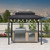 6' X 9' Hardtop Grill Gazebo for Patio Aluminum Barbeque Canopy with 24 Clear Light Bulbs and Shelves Double Tiered Grey Outdoor BBQ Gazebo 6' X 9' Hardtop Grill Gazebo for Patio Aluminum Barbeque Canopy with 24 Clear Light Bulbs and Shelves Double Tiered Grey Outdoor BBQ Gazebo