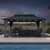 10'x16' Hardtop Gazebo with Lights Patio Outdoor Pavilion with Galvanized Steel Double Roof Includes Netting and Curtains for Garden Lawn Backyard Grey 10'x16' Hardtop Gazebo with Lights Patio Outdoor Pavilion with Galvanized Steel Double Roof Includes Netting and Curtains for Garden Lawn Backyard Grey