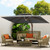 10 X 13 FT Cantilever Outdoor Patio Umbrella with Base Included Large Heavy Duty 360° Rotation Double Top Offset Rectangular Umbrellas with Led Lights for Backyard Outside Deck,Grey 10 X 13 FT Cantilever Outdoor Patio Umbrella with Base Included Large Heavy Duty 360° Rotation Double Top Offset Rectangular Umbrellas with Led Lights for Backyard Outside Deck,Grey