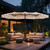 15ft Double Sided Patio Umbrella with Solar Lights, Outdoor Large Umbrellas with Crank Handle and 36 LED Lights, Rectangular Market Umbrella with Base Included for Deck Pool Shade, Beige 15ft Double Sided Patio Umbrella with Solar Lights, Outdoor Large Umbrellas with Crank Handle and 36 LED Lights, Rectangular Market Umbrella with Base Included for Deck Pool Shade, Beige