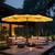 15ft Double Sided Patio Umbrella with Solar Lights, Outdoor Large Umbrellas with Crank Handle and 36 LED Lights, Rectangular Market Umbrella with Base Included for Deck Pool, Gold Yellow 15ft Double Sided Patio Umbrella with Solar Lights, Outdoor Large Umbrellas with Crank Handle and 36 LED Lights, Rectangular Market Umbrella with Base Included for Deck Pool, Gold Yellow