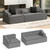105" Cloud Sectional Couch, Modular Upholstered Sofa with Wide Armrest, Corduroy Boneless Couches with 4 Throw Pillows for Living Room, No Assembly Required, Grey