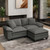 88" Modular Sectional Sofa, L Shaped Couches for Living Room, Comfy Cloud Couch with Ottoman, 3-Seater Deep Seat Sofa with Throw Pillow, Corduroy Grey