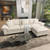 124" Modular Sectional Sofa, Oversized L Shaped Couches for Living Room, Comfy Cloud Couch with Ottoman, 4-Seater Deep Seat Sofa with Throw Pillow, Corduroy Beige 124" Modular Sectional Sofa, Oversized L Shaped Couches for Living Room, Comfy Cloud Couch with Ottoman, 4-Seater Deep Seat Sofa with Throw Pillow, Corduroy Beige