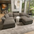 124" Modular Sectional Sofa, Oversized U Shaped Couches for Living Room, Comfy Cloud Couch with Ottoman, 5-Seater Deep Seat Sofa with Throw Pillow, Chenille Ash 124" Modular Sectional Sofa, Oversized U Shaped Couches for Living Room, Comfy Cloud Couch with Ottoman, 5-Seater Deep Seat Sofa with Throw Pillow, Chenille Ash