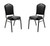 Back Upholstered Stackable Banquet Chairs Premium Commercial Seating (2 Pack, Vinyl, Panther Black, Black Santex Frame)