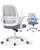 Ergonomic Mesh Office Chair for Home Office, Flip-Up Arms, Breathable Mesh Back & Thick Seat Cushion, Swivel Rolling Computer Desk Chair – BIFMA Certified, Supports 300 lbs (White Frame/Gray Seat)
