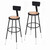 Premium Commercial-Grade All-Purpose Round Stool with Backrest (Height-Adjustable, 30–38 inch Range, Black Frame, Masonite Wood Seat, 2-Pack)