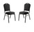 Back Upholstered Stackable Banquet Chairs Premium Commercial Seating (2 Pack, Fabric, Ebony Black, Black Santex Frame)