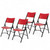 High Back Folding Chairs, Blow-Molded Polyethylene Commercial-Grade Seating for Indoor and Outdoor Use, 500 lb Weight Capacity, 4-Pack (Red)