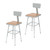 Premium Commercial-Grade All-Purpose Square Stool with Backrest (Height-Adjustable, 18–27 inch Range, Gray Frame, Masonite Wood Seat, 2-Pack)