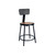 Premium Commercial-Grade All-Purpose Round Stool with Backrest (24-inch Height, Black Frame, Masonite Wood Seat)