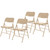 Premium Heavy-Duty All-Steel Folding Chairs, Triple-Braced Commercial Metal Chairs with Double Hinges, 500 lb Capacity (4-Pack, Beige)