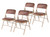 Premium Heavy Duty Vinyl Padded Folding Chairs, Commercial Grade 500 lb Capacity (4-Pack, Honey Brown)