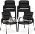  (4 Pack) Leather Guest Chair with Padded Arms, Reception Meeting Conference Waiting Room Lobby Home Desk Big and Tall Executive Office Chair, Black.