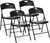 (Black, 4 Pack) Folding Chair, Indoor Outdoor Plastic Commercial Stackable Foldable Guest Chairs for Events Office Wedding Party Picnic Kitchen Dining, 350lb Capacity.