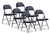 (Black, 6 Pack) Vinyl Folding Chairs, Padded Vinyl Cushion Chairs with Durable Metal Frame, Indoor Outdoor Stackable Foldable Guest Chairs for Office Wedding Kitchen Dining, 300lb Capacity.
